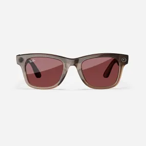 Ray-Ban Meta Wayfarer - (F) Shiny Warm Stone Transparent - (L) Watermelon Red Transitions - (Standard)