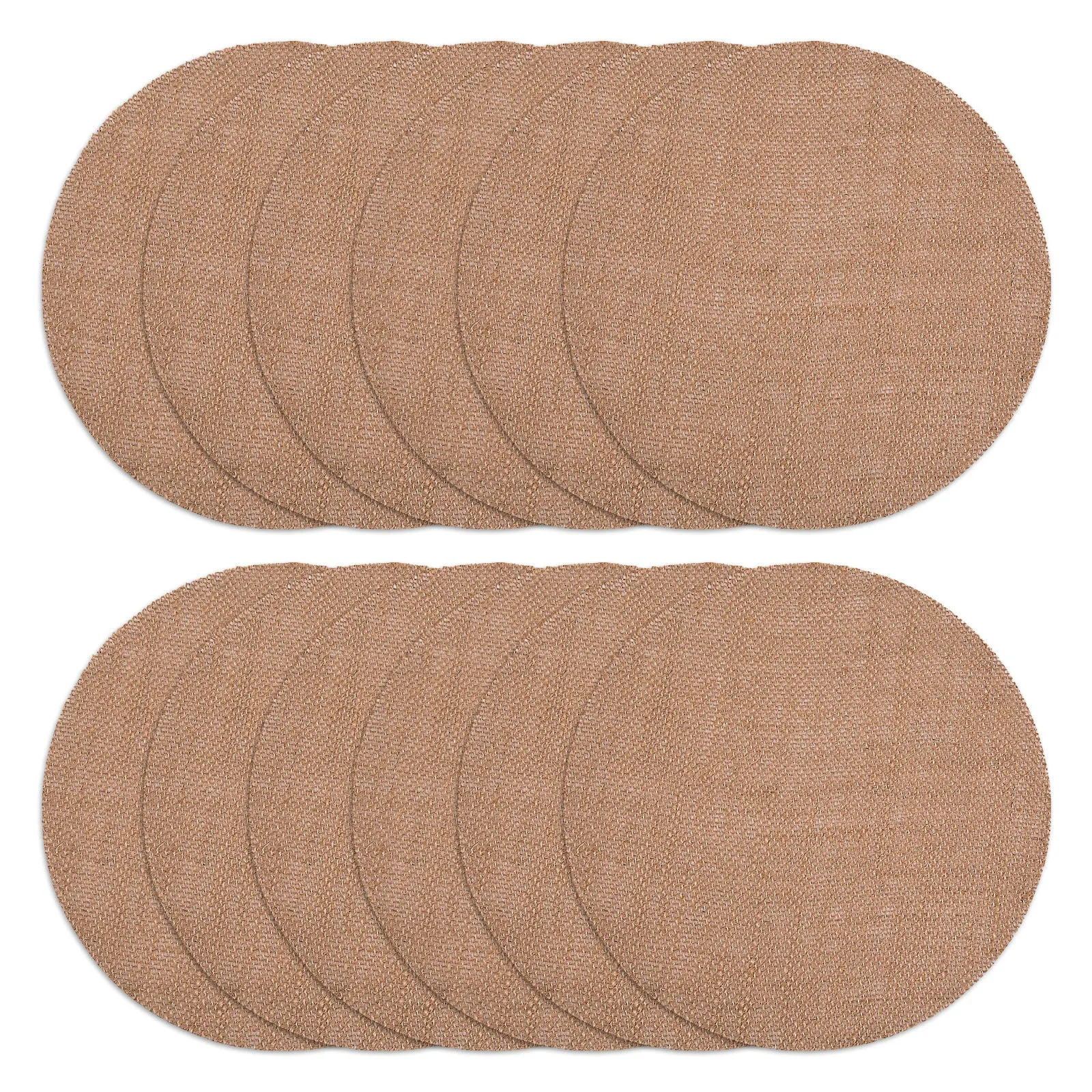 Rustic Burlap Round Placemats - 12" Diameter Burlap Circle Rustic Table Decorations (Set of 12) - Rustic Farmhouse Table Setting for Weddings, Dining & Event Decor