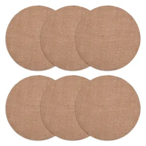 Rustic Burlap Round Placemats - 12" Diameter Burlap Rustic Table Decorations (Set of 6)