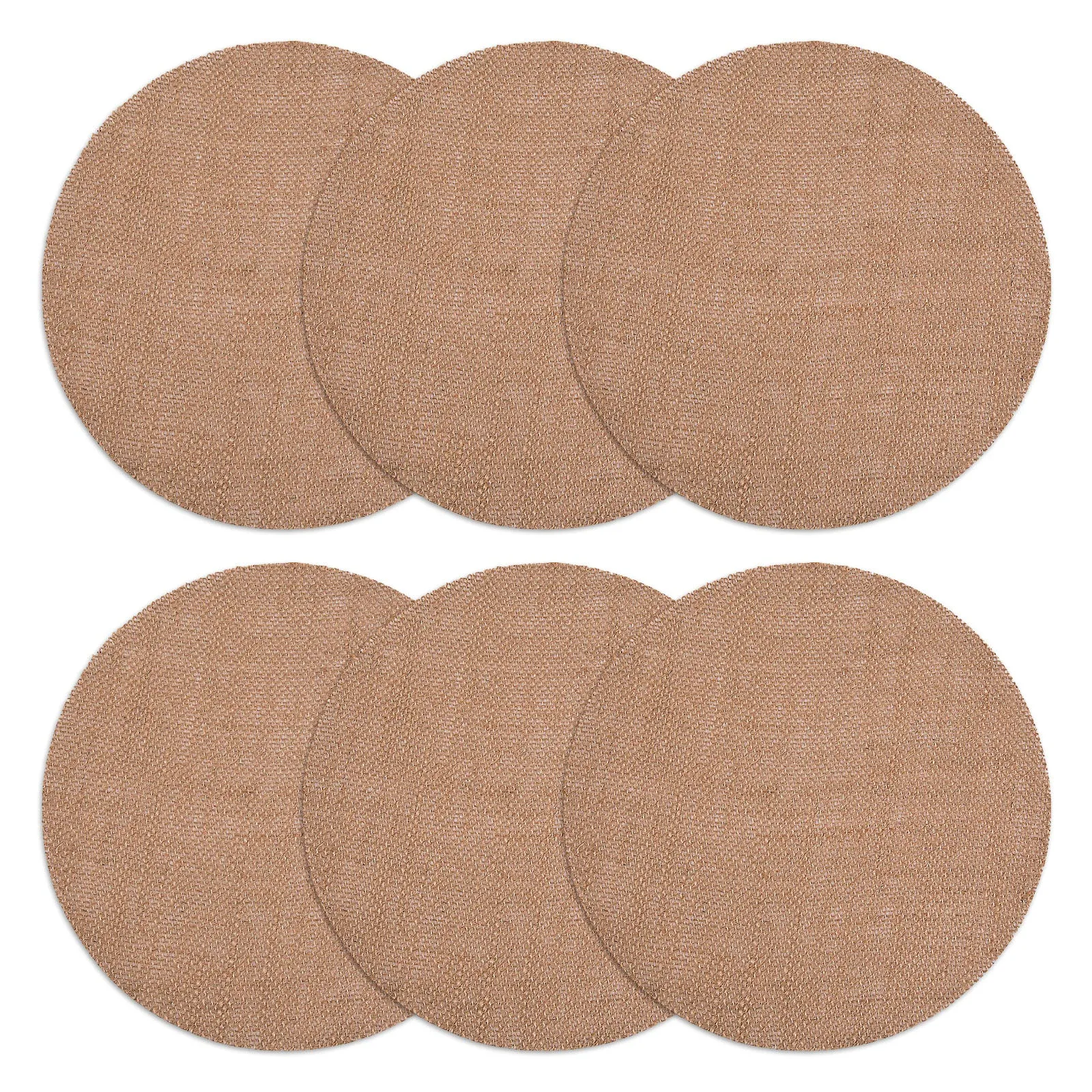 Rustic Burlap Round Placemats - 12" Diameter Burlap Rustic Table Decorations (Set of 6)
