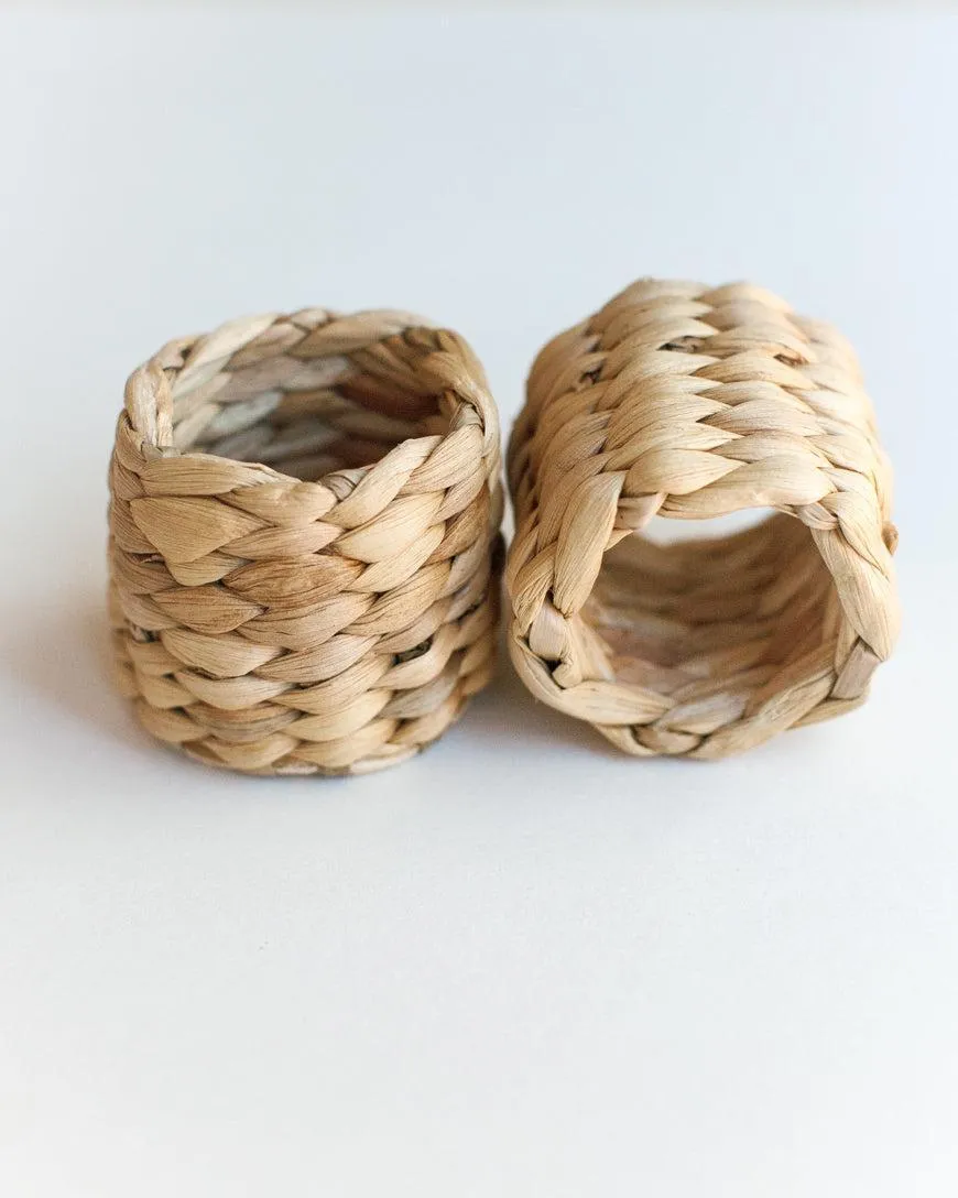 Set of 4 Napkin Rings, made from Water Hyacinth, Fair Trade, Vietnam