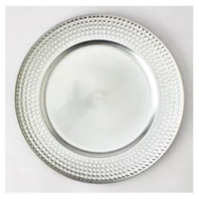 Silver plastic charger plate