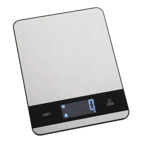 Slim Electronic Kitchen Scales Compact Stainless Steel Black