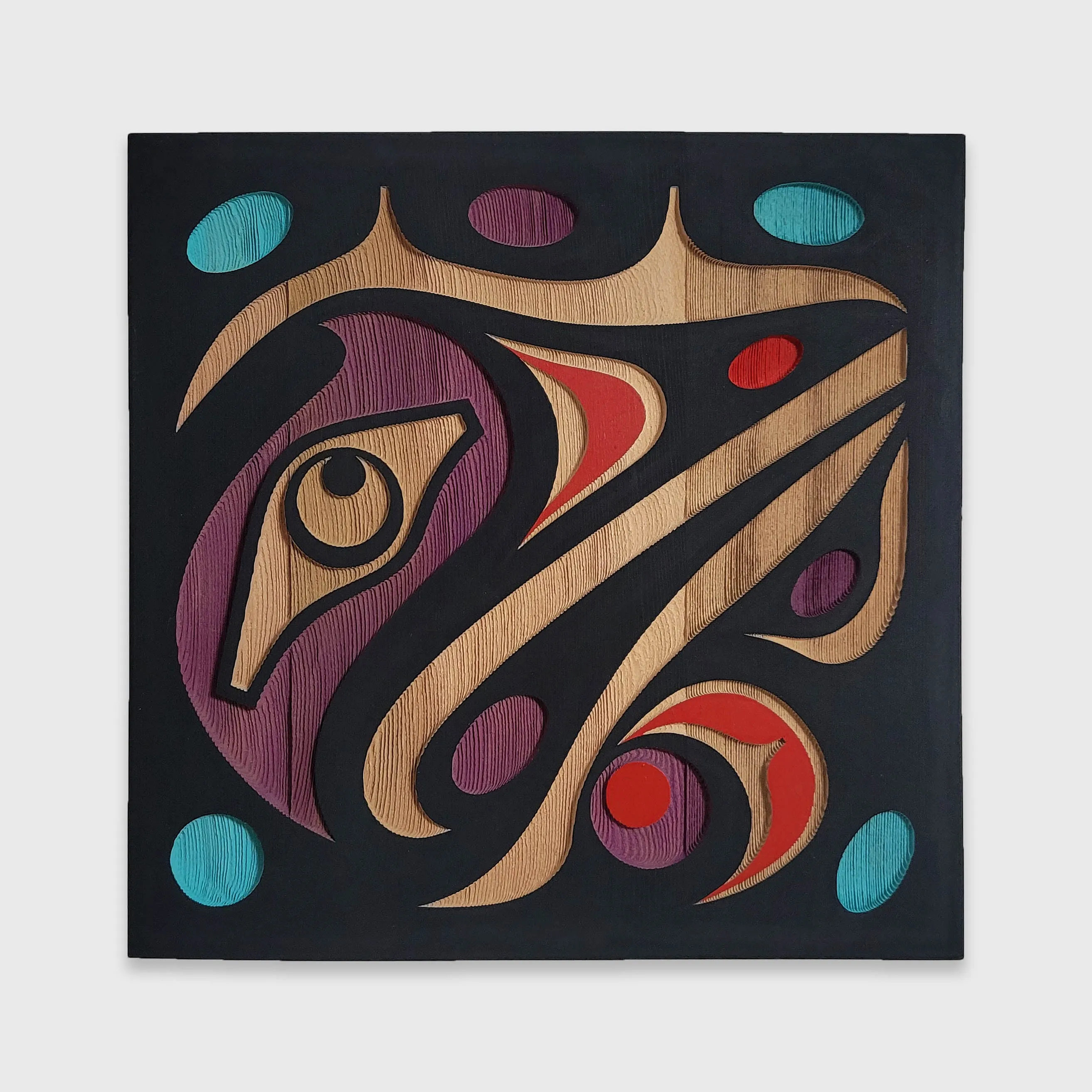 Small Square Hummingbird Cedar Panel