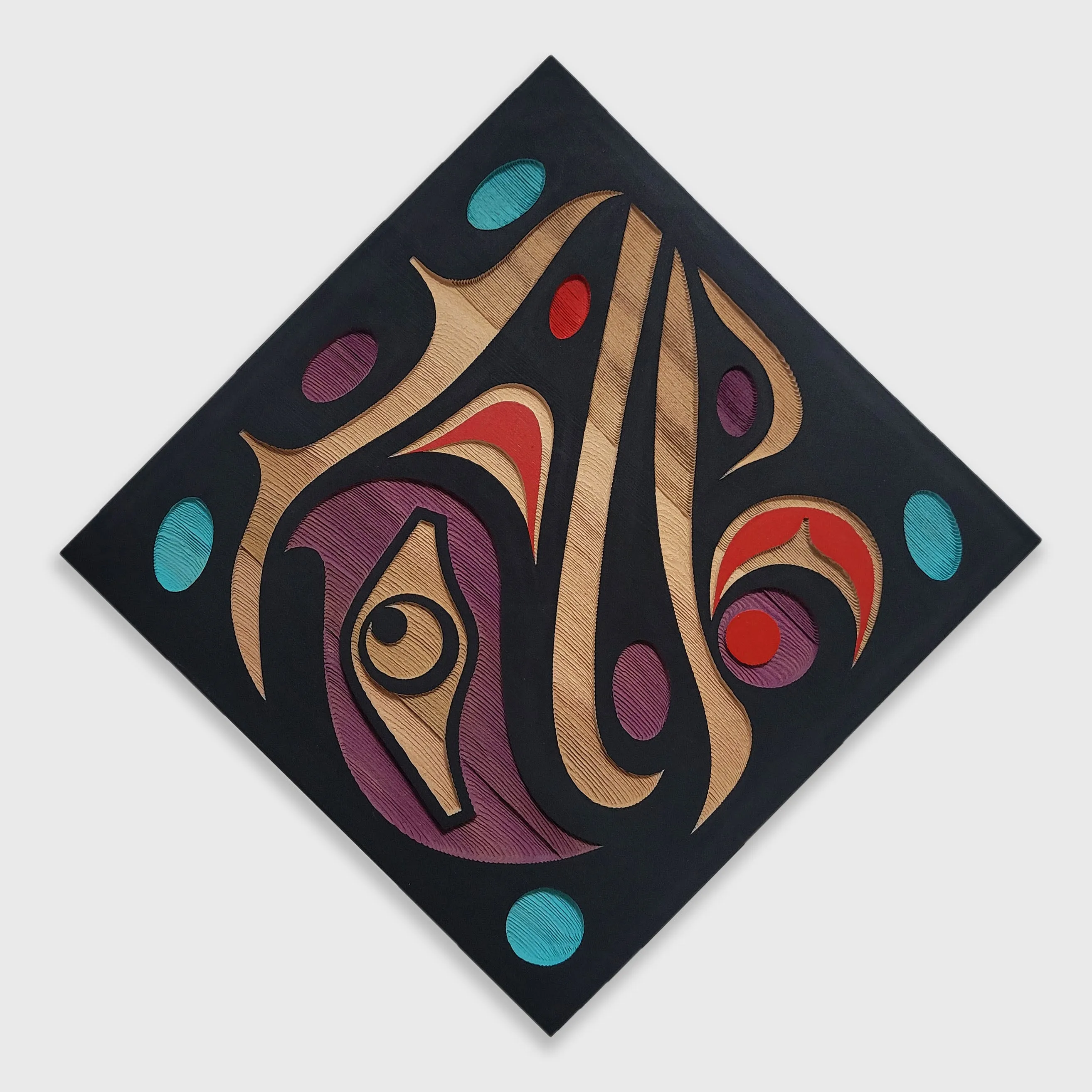 Small Square Hummingbird Cedar Panel