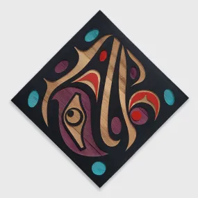 Small Square Hummingbird Cedar Panel