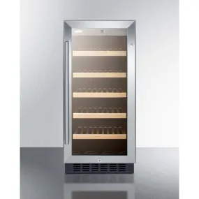 Summit 15" 23 Bottle Single Zone Stainless Steel Built-In ADA Wine Fridge ALWC15