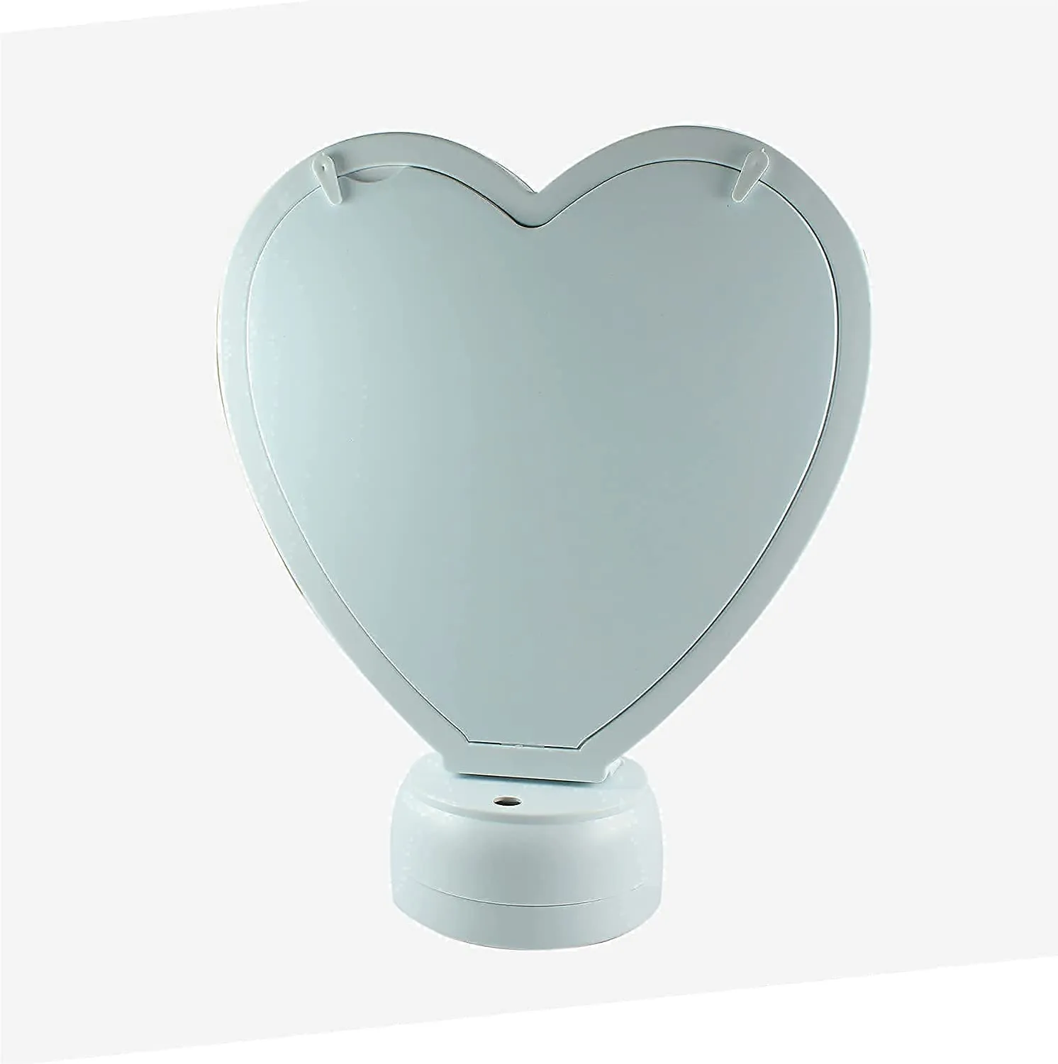 Surprise Wrap Personalized Customize Magic Mirror Cum Photo Heart Shape Tabletop Frame with LED Light (White)