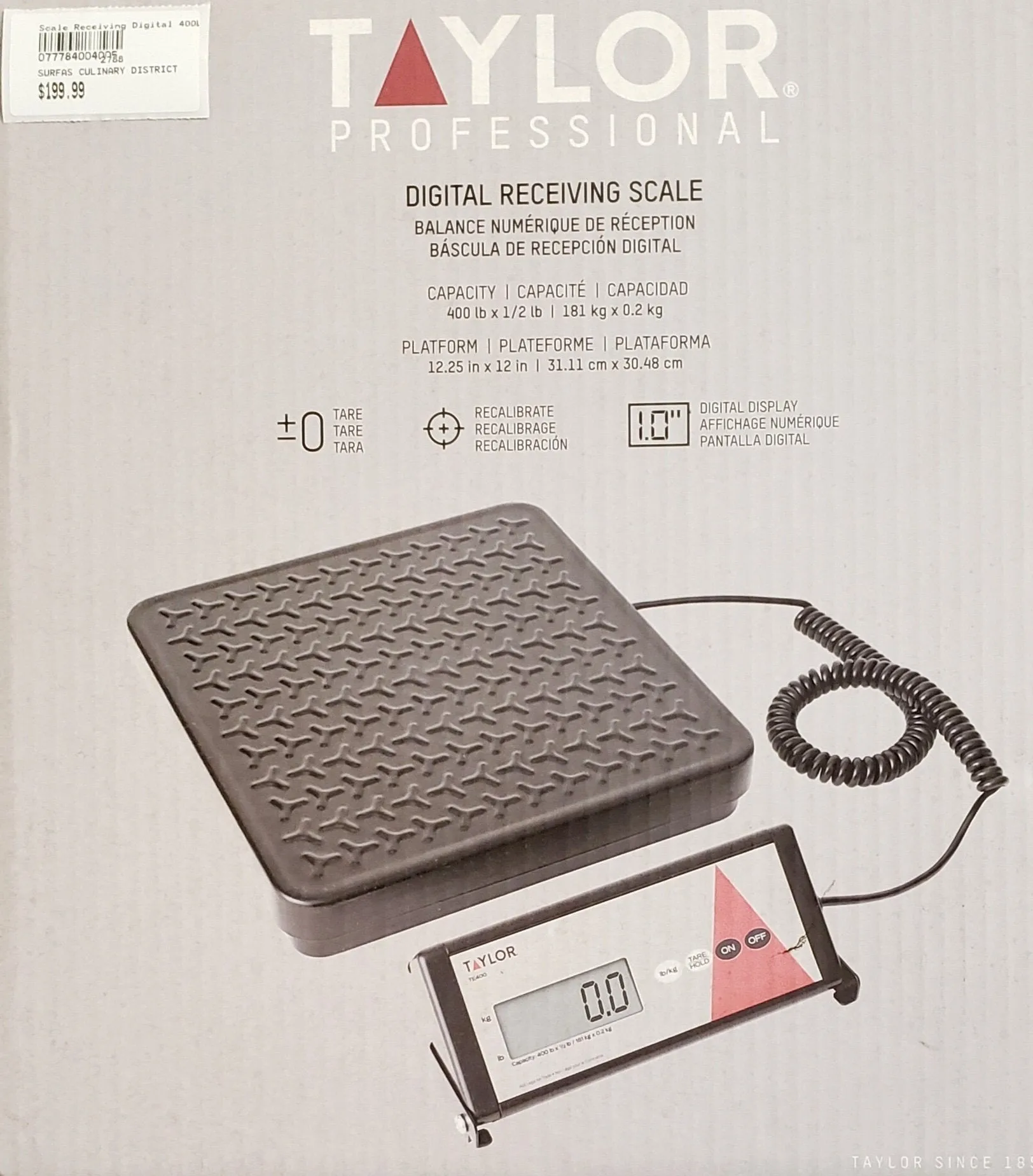 Taylor Digital Receiving Scale 400lb