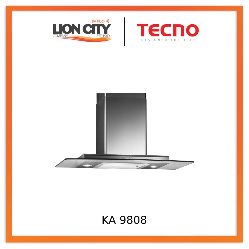 Tecno 90cm High Line Glass Chimney Hood KA 9808