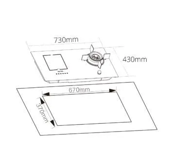 Tecno T-788GI 73cm Gas-Induction Hybrid Glass Hob (Pre-Order)