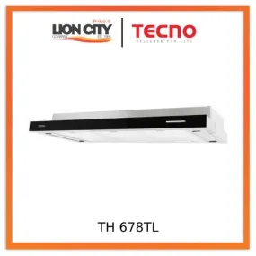 Tecno TH 678TL 60cm Slim Hood with Black Acrylic Front Panel