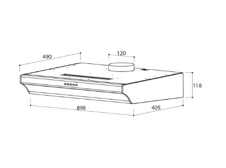 Tecno Uno TH 918 T Slim Line Hood Stainless Steel 90cm, Twin Motor