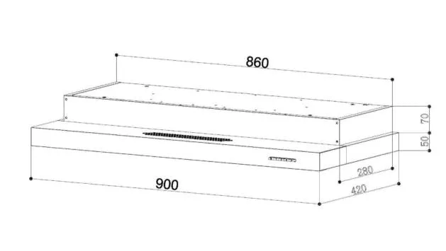 Tecno Uno TH 989 - TC3 / SS Slim Line Hood S/S w/ Black Panel 90cm, 3 Motors,Touch Control