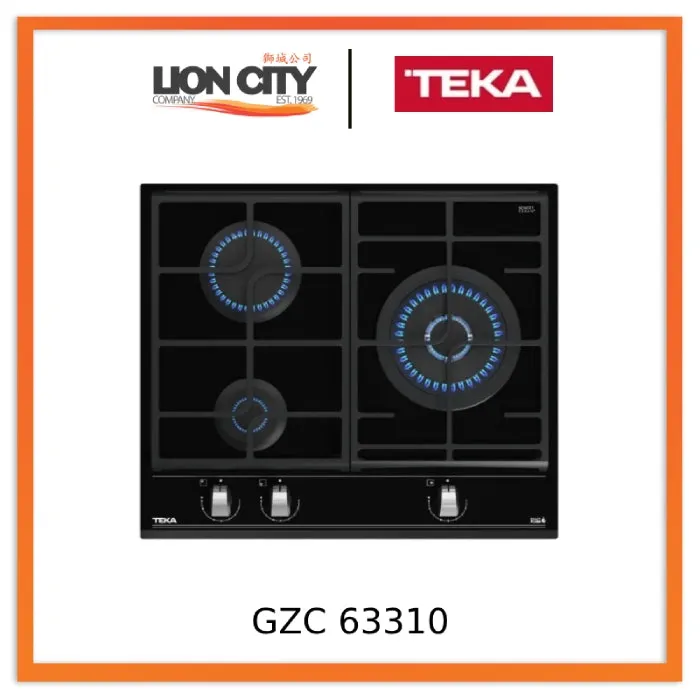 Teka GZC 63310 PUB/LPG  Gas on Glass Hob With Exactflame Function in 60 Cm of Butane Gas