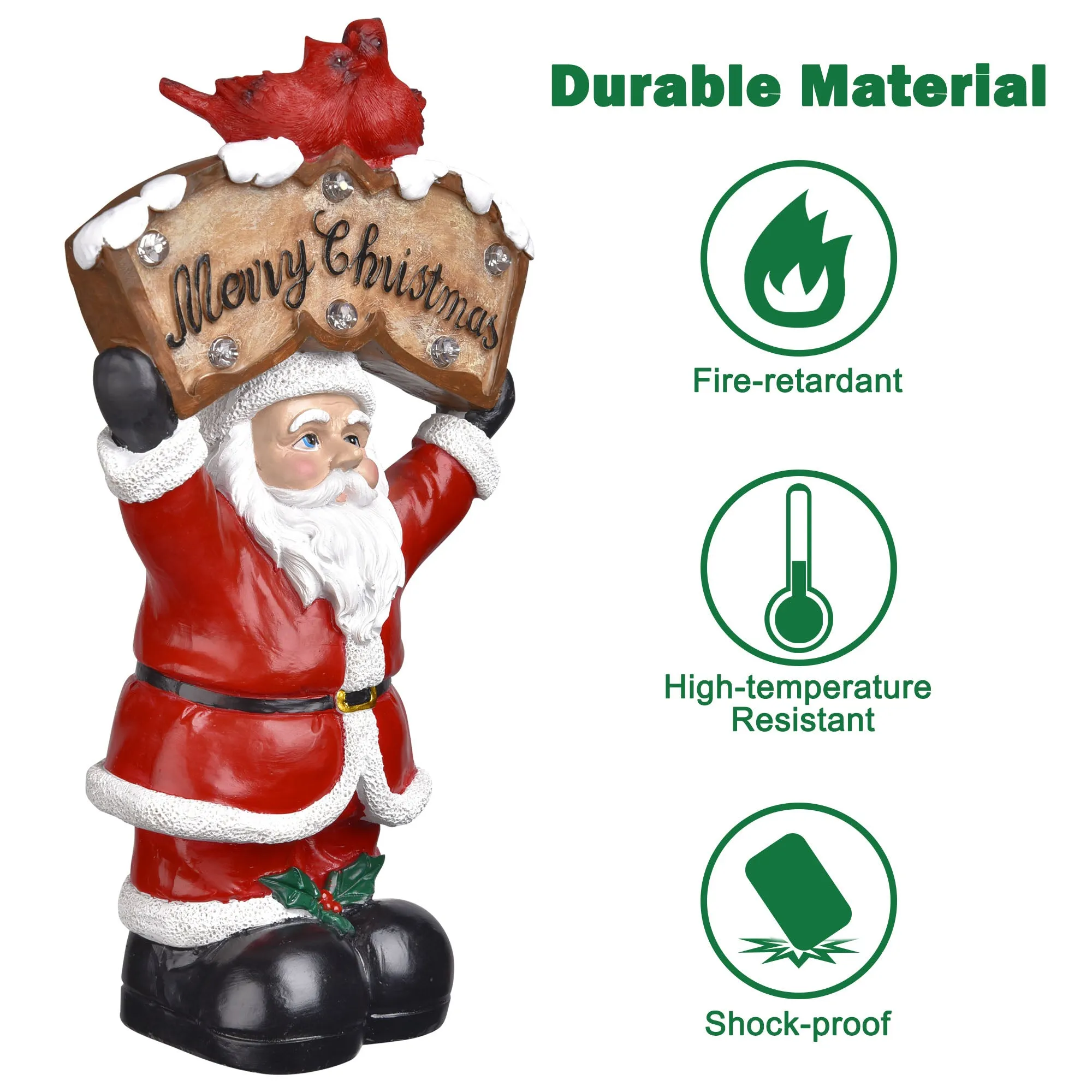 TheLAShop Christmas Figurine with LED Lights (Santa Snowman Optional)