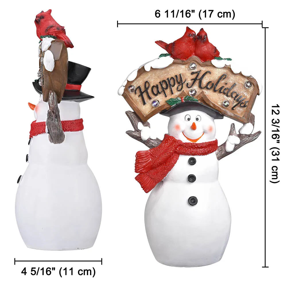 TheLAShop Christmas Figurine with LED Lights (Santa Snowman Optional)