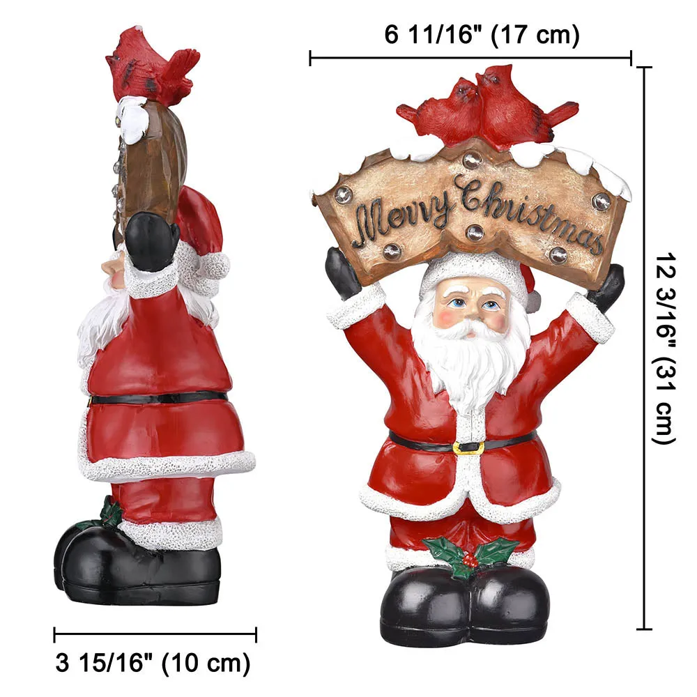 TheLAShop Christmas Figurine with LED Lights (Santa Snowman Optional)