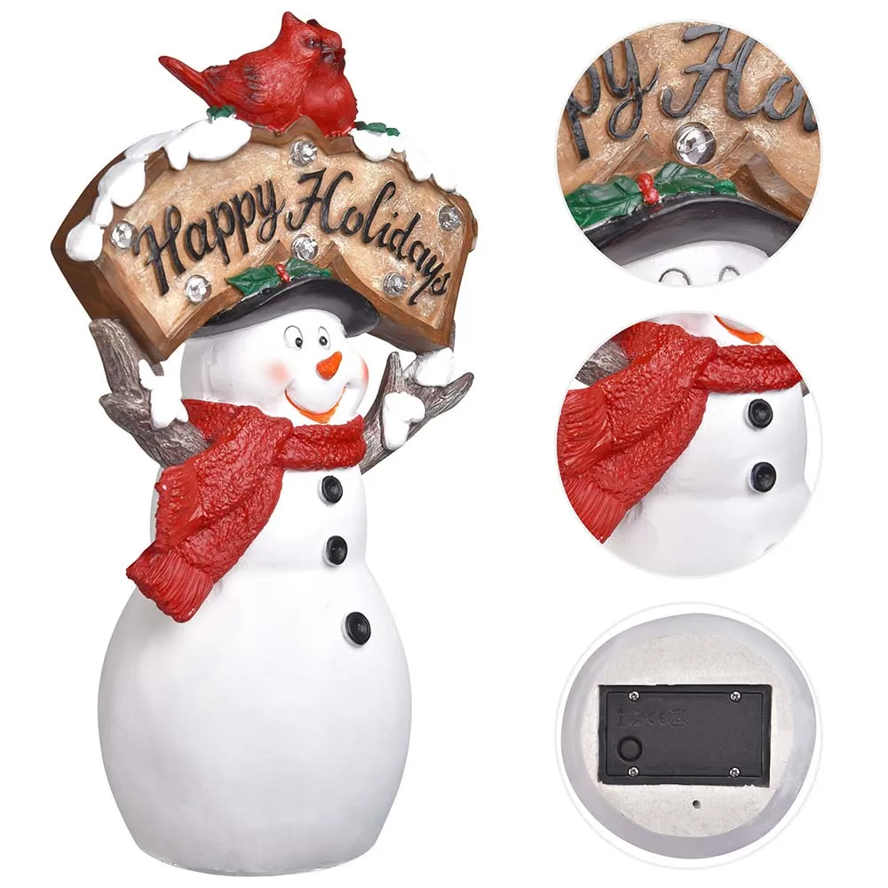 TheLAShop Christmas Figurine with LED Lights (Santa Snowman Optional)