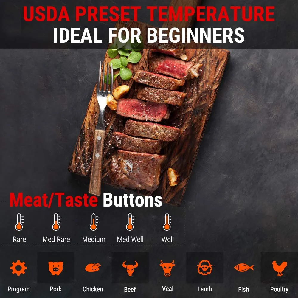 ThermoPro TP22S Digital Wireless Meat Thermometer for Grilling with Dual Probe