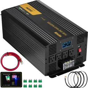 Vevor Pure Sine Wave Inverter 3500W DC 12V to AC 120V LCD Display and Remote Controller New