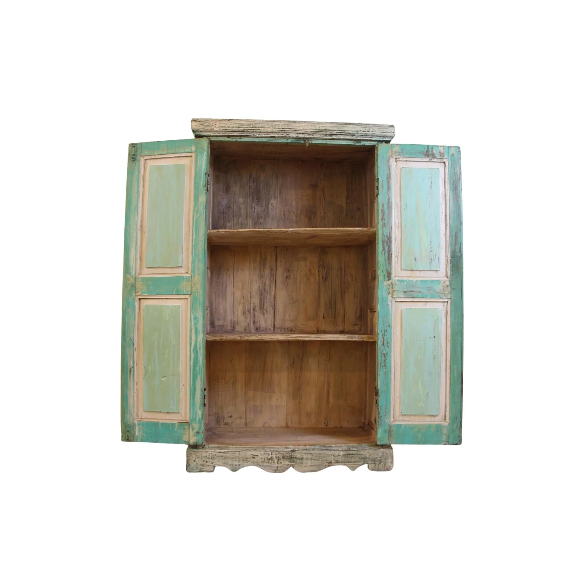 Vintage Teak Cabinet, Teal and Cream