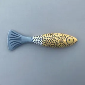 Wall-Mounted Slim Fish Ornament in Orange with Spots