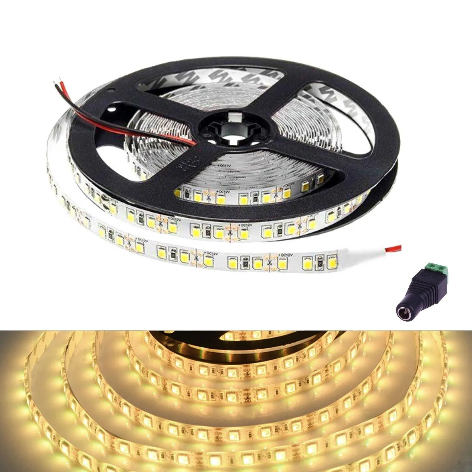 Warm White LED Strip 12V 5050 IP65 Waterproof 60LED/m 5 metre