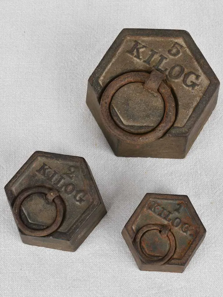 Weights, cast-iron, 1930s (set of 3)