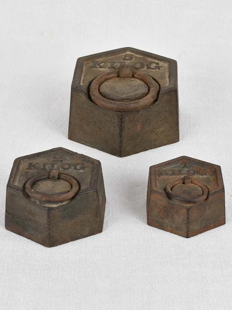 Weights, cast-iron, 1930s (set of 3)