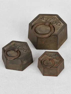 Weights, cast-iron, 1930s (set of 3)
