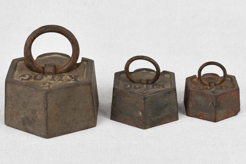 Weights, cast-iron, 1930s (set of 3)
