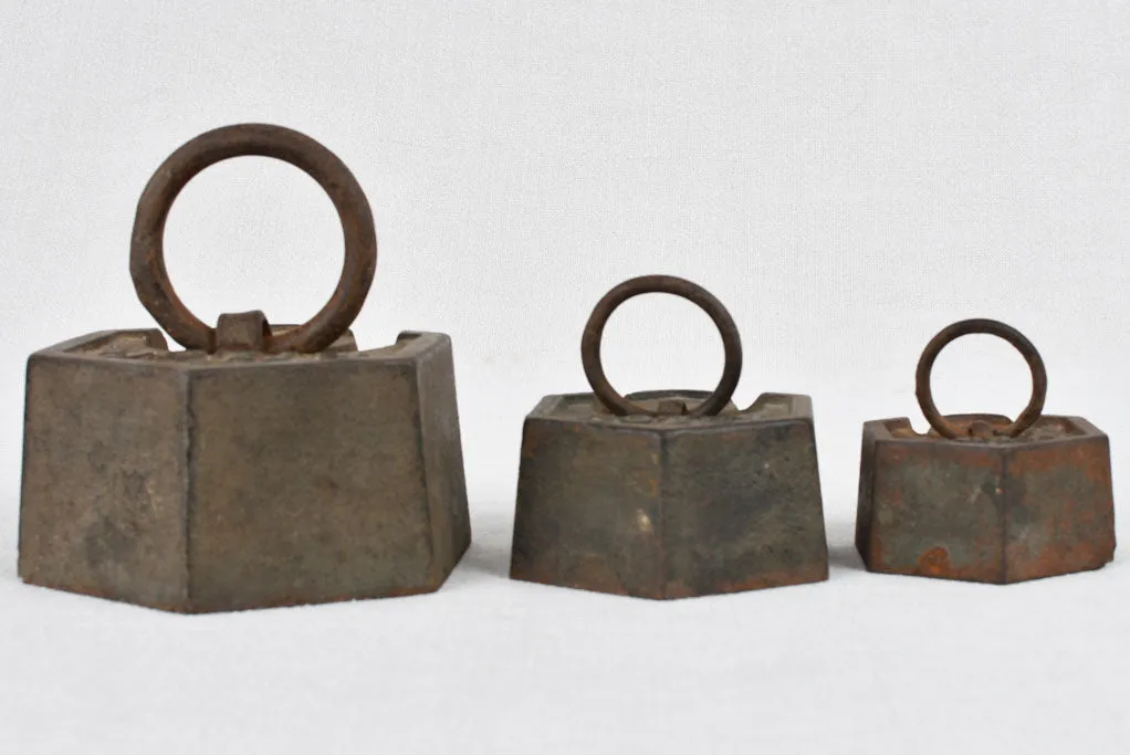 Weights, cast-iron, 1930s (set of 3)