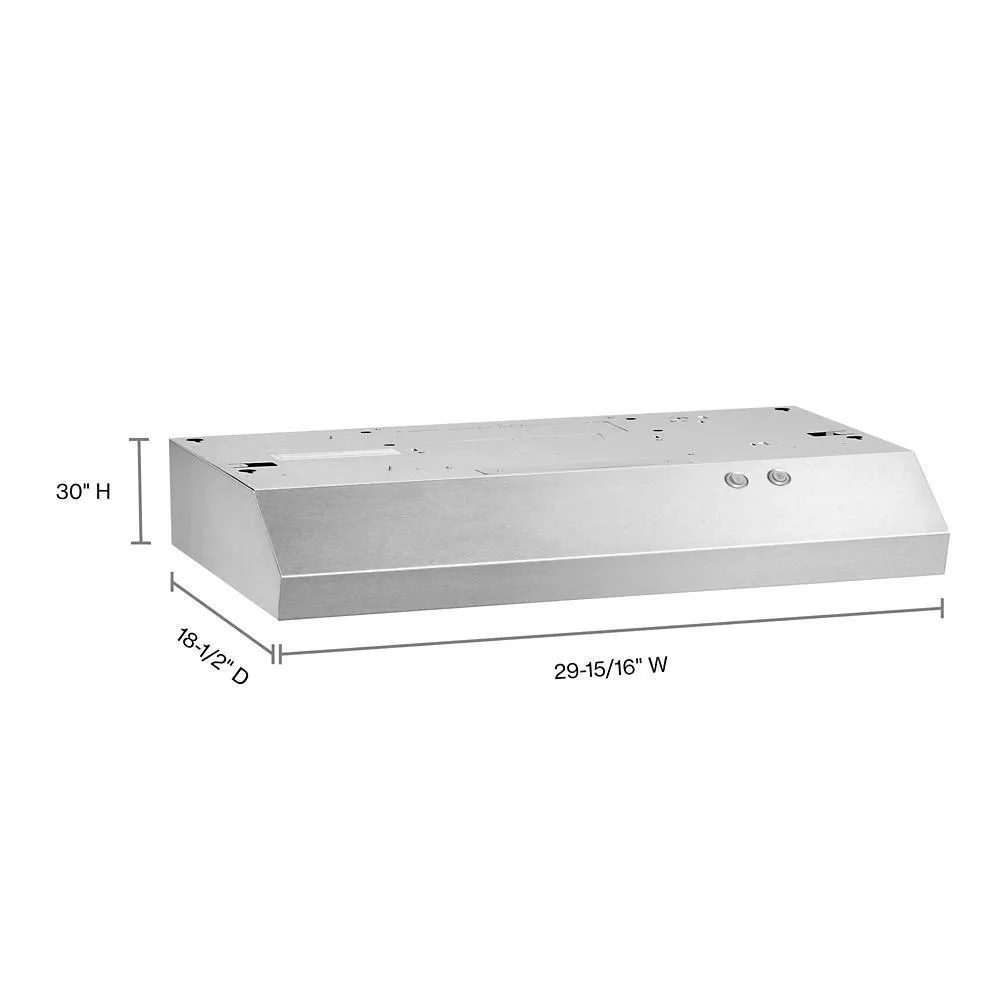 Whirlpool WVU17UC0JS 30" Range Hood with Full-Width Grease Filters