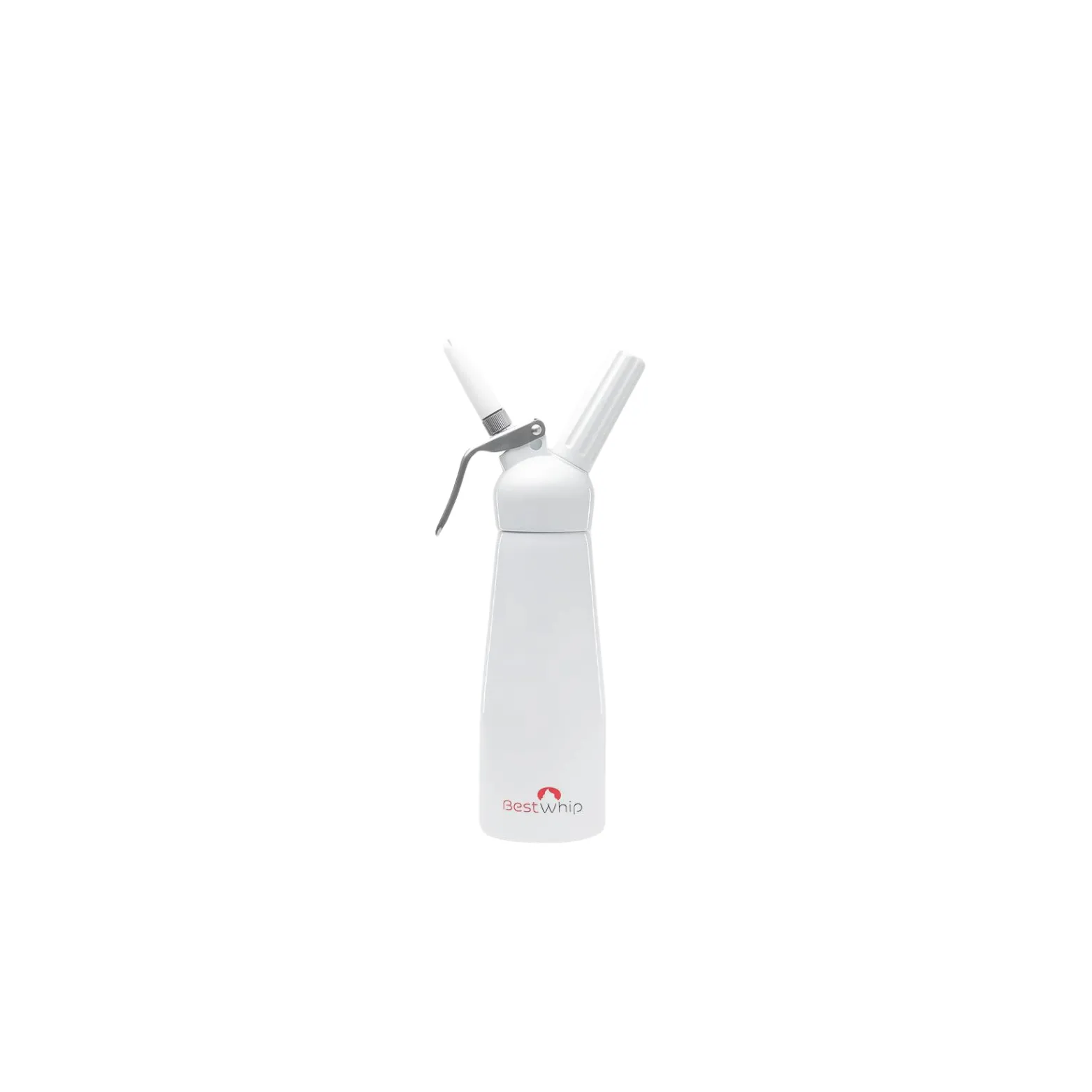 White Kitchen Whip Aluminum Dispenser 1 Pint & 1 Liter