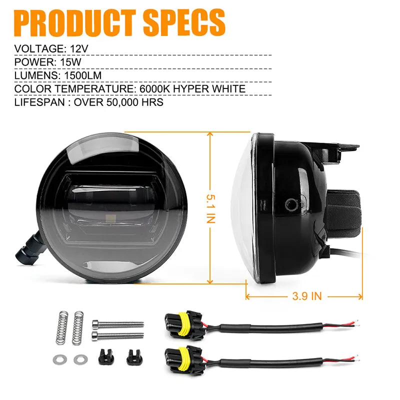 White/Yellow LED Fog Lights for 2005-2011 Toyota Tacoma