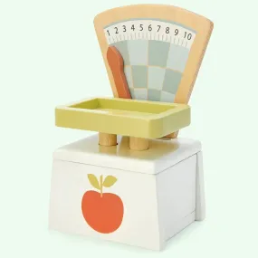 Wooden Market Scales Play Food
